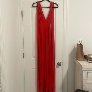 Red “tie however you want” dress. Size L but stretchy and will fit most!